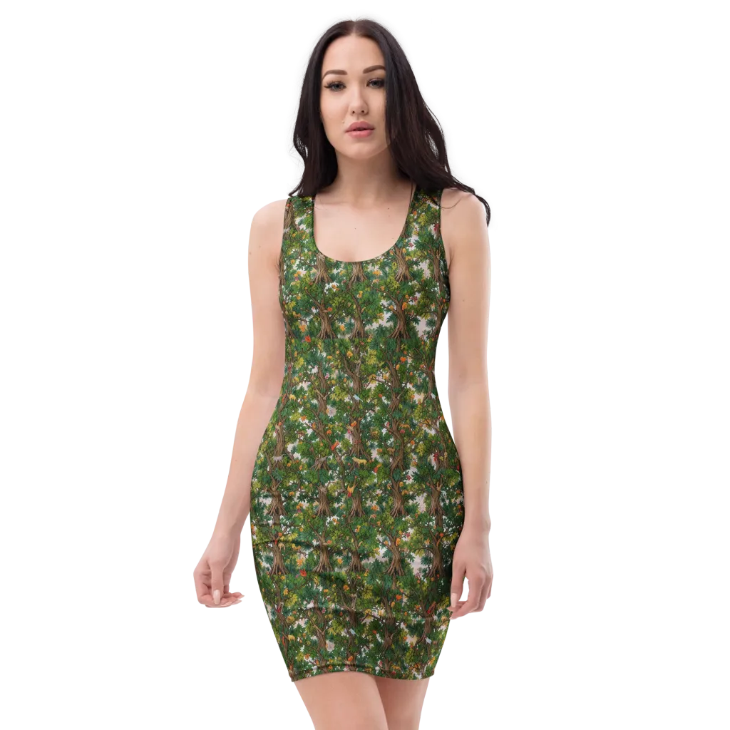 Jungle Canopy on Bodycon Dress — Front