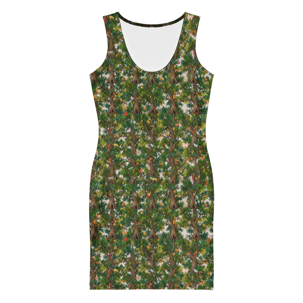Jungle Canopy on Bodycon Dress — Front