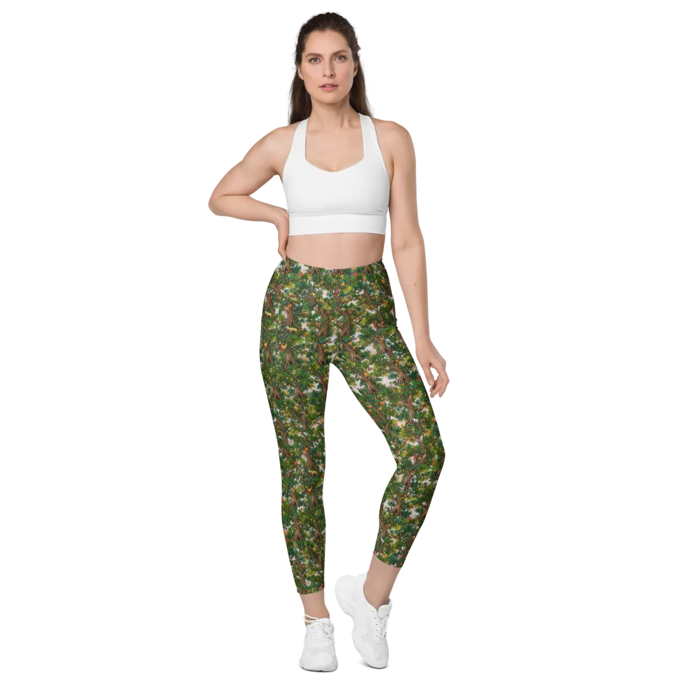 Jungle Canopy on Leggings with Pockets — Front