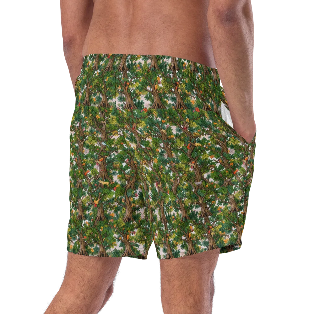 Jungle Canopy on Swim Trunks — Right Back