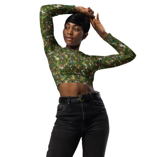 Jungle Canopy on a Long Sleeve Crop Top