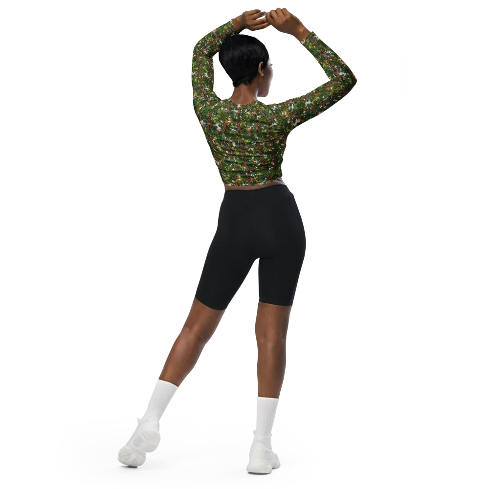 Jungle Canopy on Long Sleeve Crop Top — Back