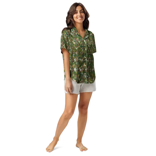 Jungle Canopy on a Women's Short Sleeve Pajama Top