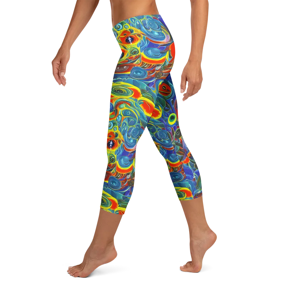 Neon Gyre on Capri Leggings — Left