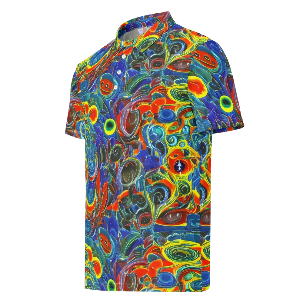 Neon Gyre on Men's Slim Fit Polo Shirt — Left Front