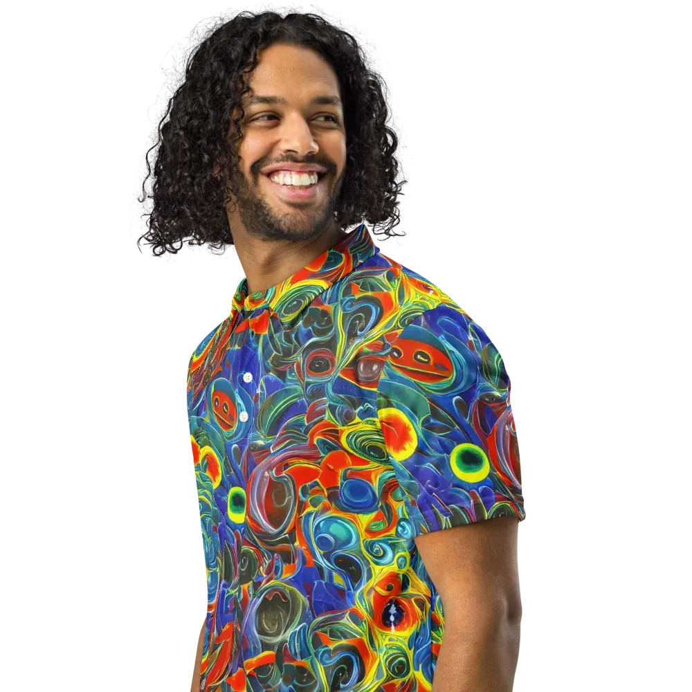 Neon Gyre on Men's Slim Fit Polo Shirt — Left Front