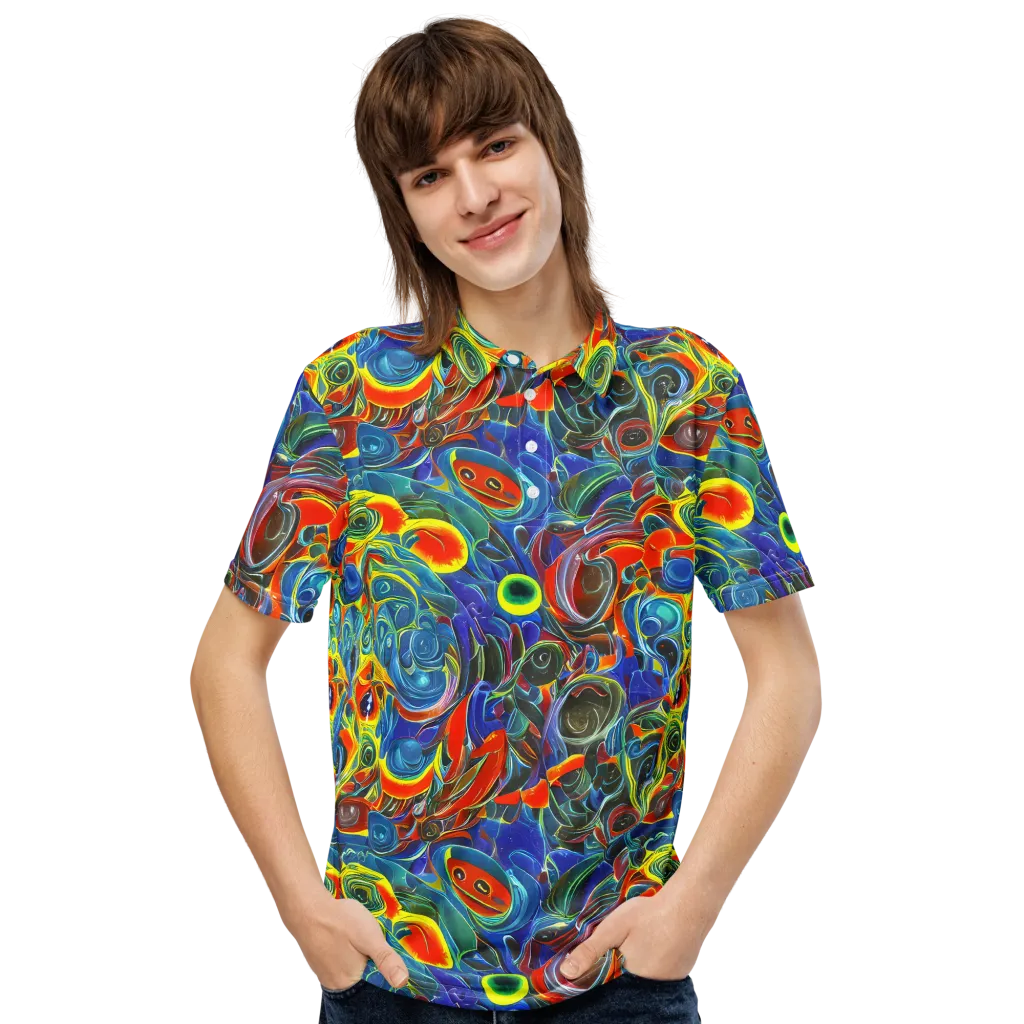Neon Gyre on Men's Slim Fit Polo Shirt — Front