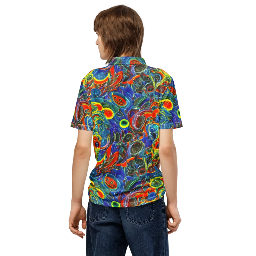 Neon Gyre on Men's Slim Fit Polo Shirt — Back