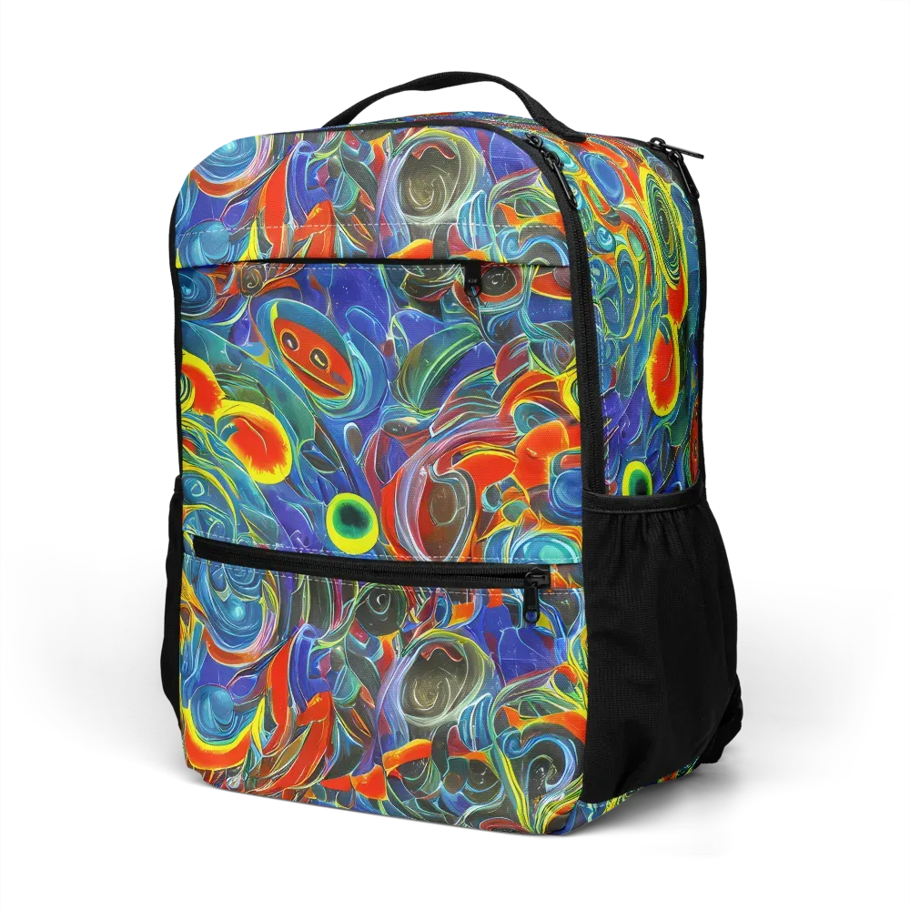 Neon Gyre on Utility Backpack — Left Front