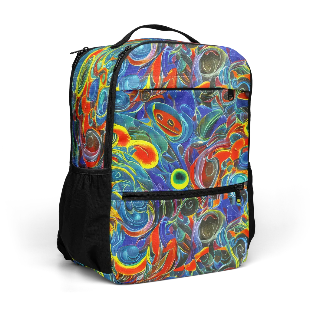 Neon Gyre on Utility Backpack — Right Front