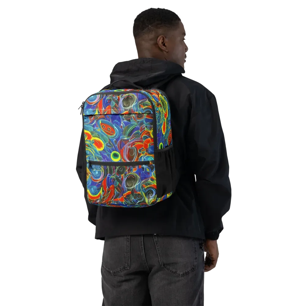Neon Gyre on Utility Backpack — Back