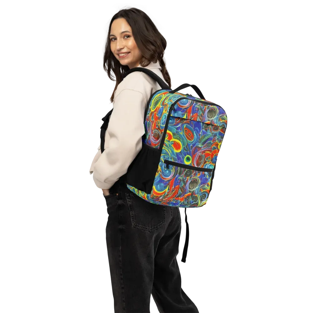 Neon Gyre on Utility Backpack — Back