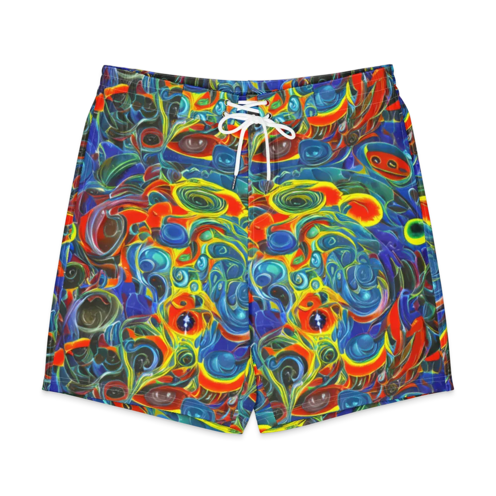 Neon Gyre on Men's Board Shorts — Front