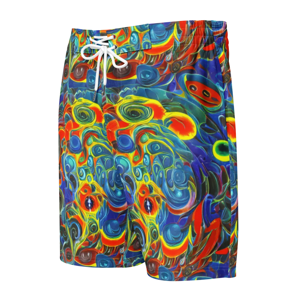 Neon Gyre on Men's Board Shorts — Front