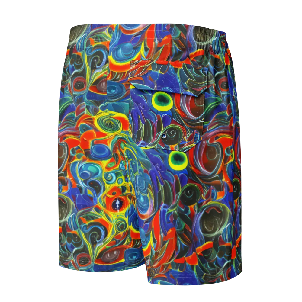 Neon Gyre on Men's Board Shorts — Back