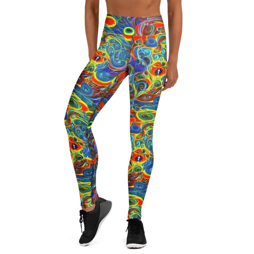 Neon Gyre on Yoga Leggings — Front