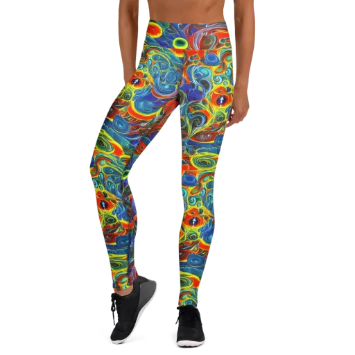 Neon Gyre on a Yoga Leggings