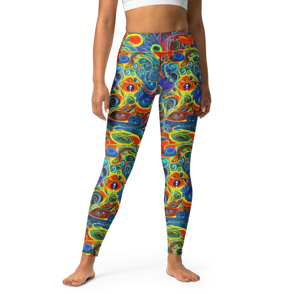 Neon Gyre on Yoga Leggings — Front