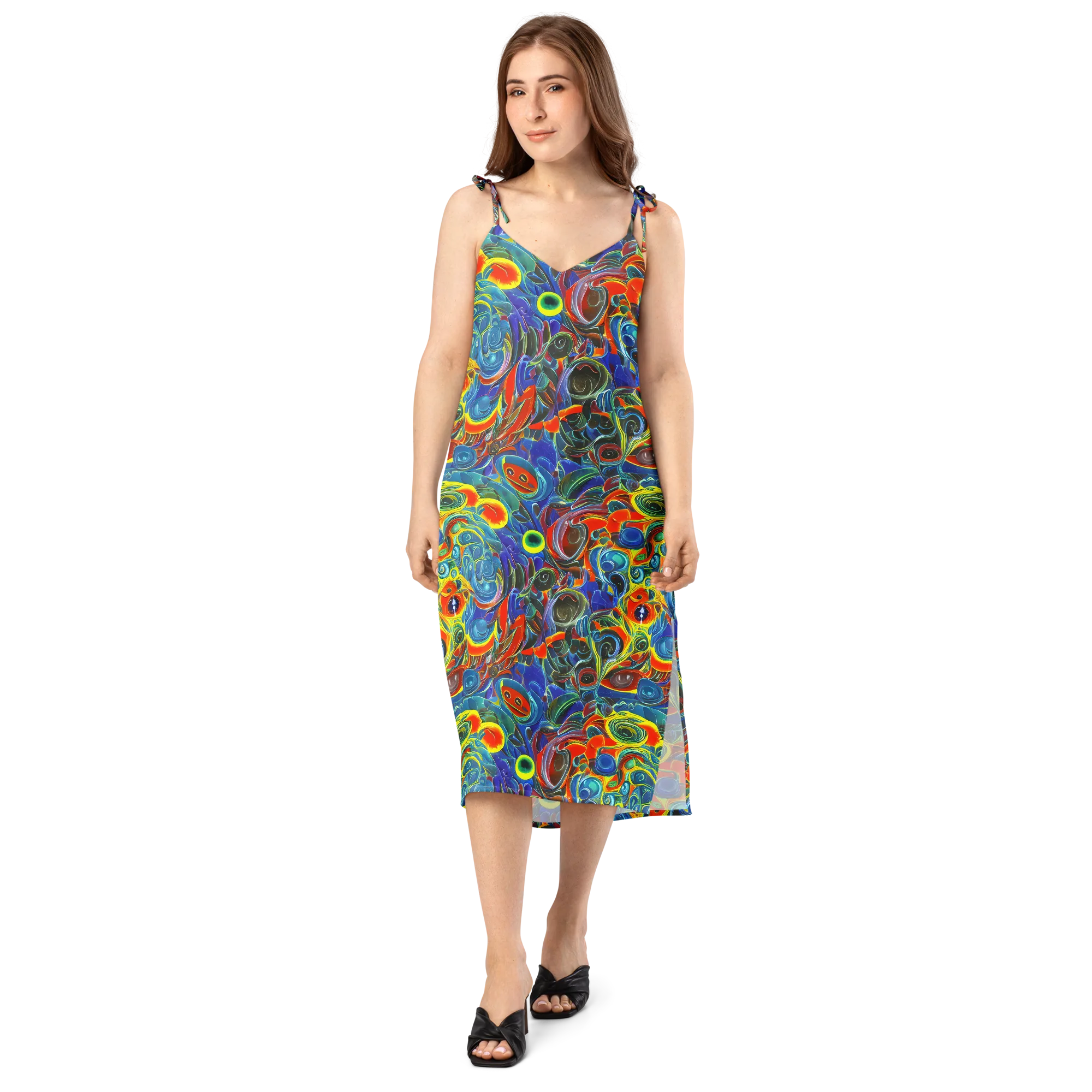 Neon Gyre on Slip Dress — Front