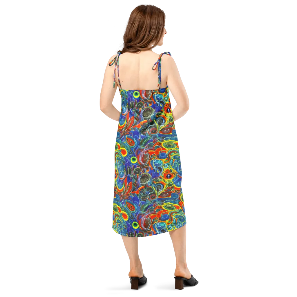 Neon Gyre on Slip Dress — Back