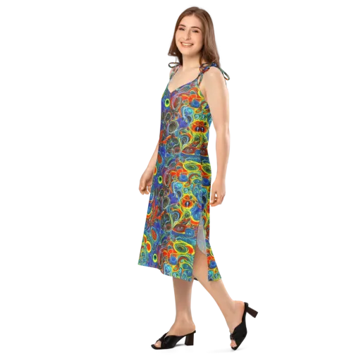 Neon Gyre on a Slip Dress