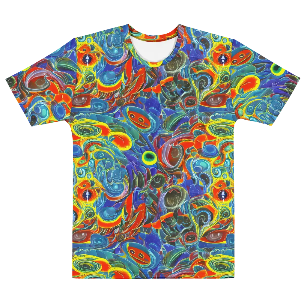 Neon Gyre on Men's Cotton Crew Neck T-Shirt — Front
