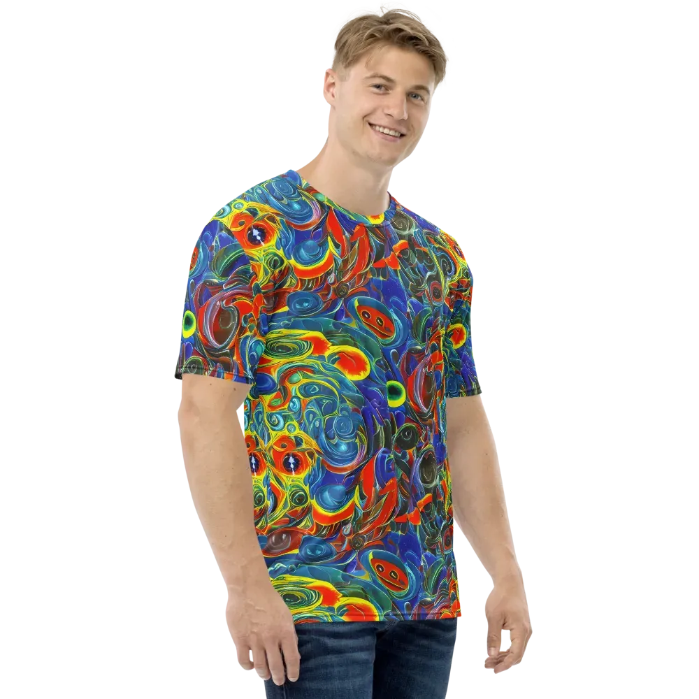 Neon Gyre on Men's Crew Neck T-Shirt — Right