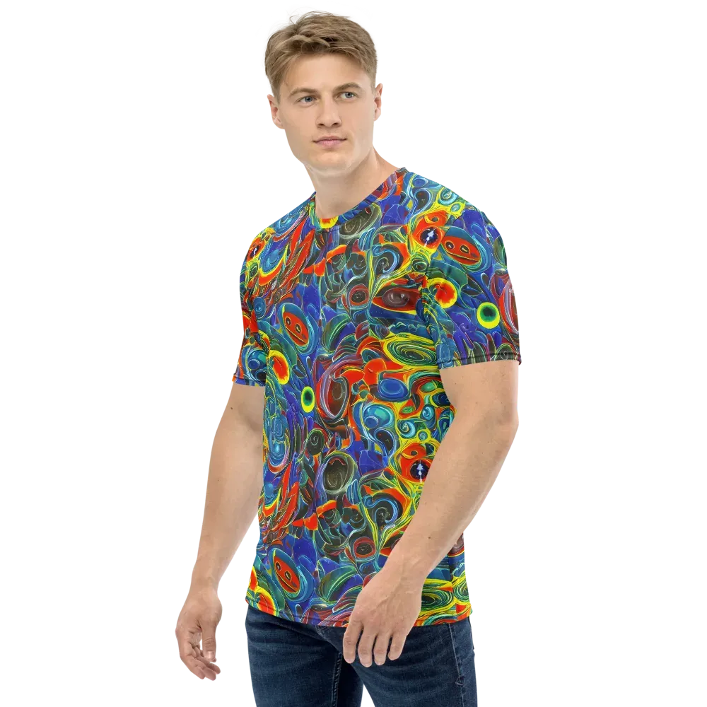Neon Gyre on Men's Crew Neck T-Shirt — Left