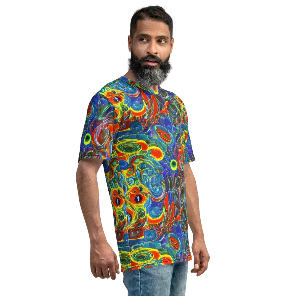 Neon Gyre on Men's Crew Neck T-Shirt — Right