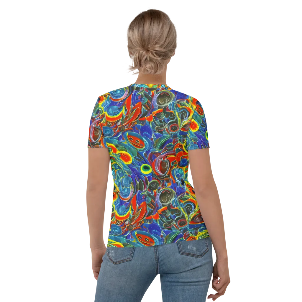 Neon Gyre on Women's Crew Neck T-Shirt — Back