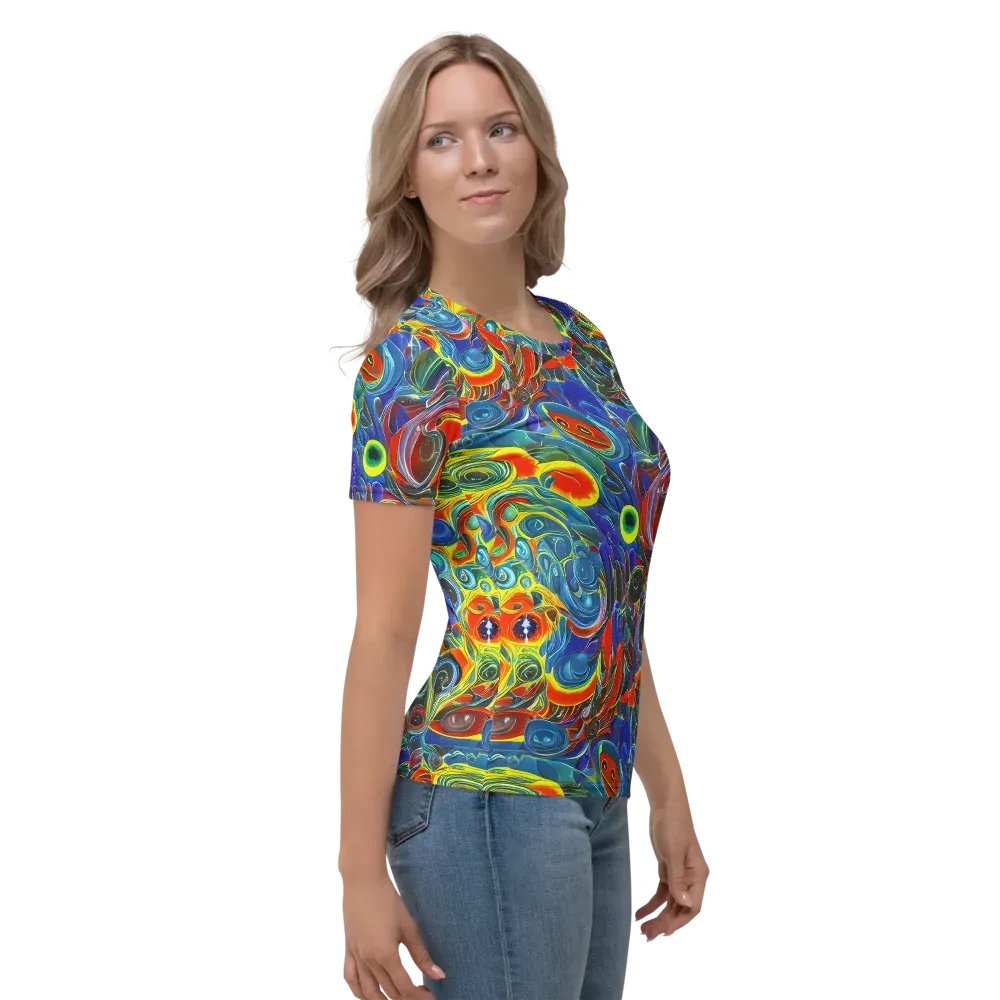 Neon Gyre on Women's Crew Neck T-Shirt — Right