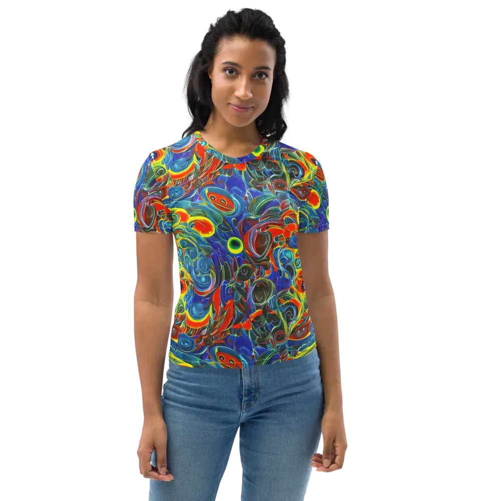 Neon Gyre on Women's Crew Neck T-Shirt — Front