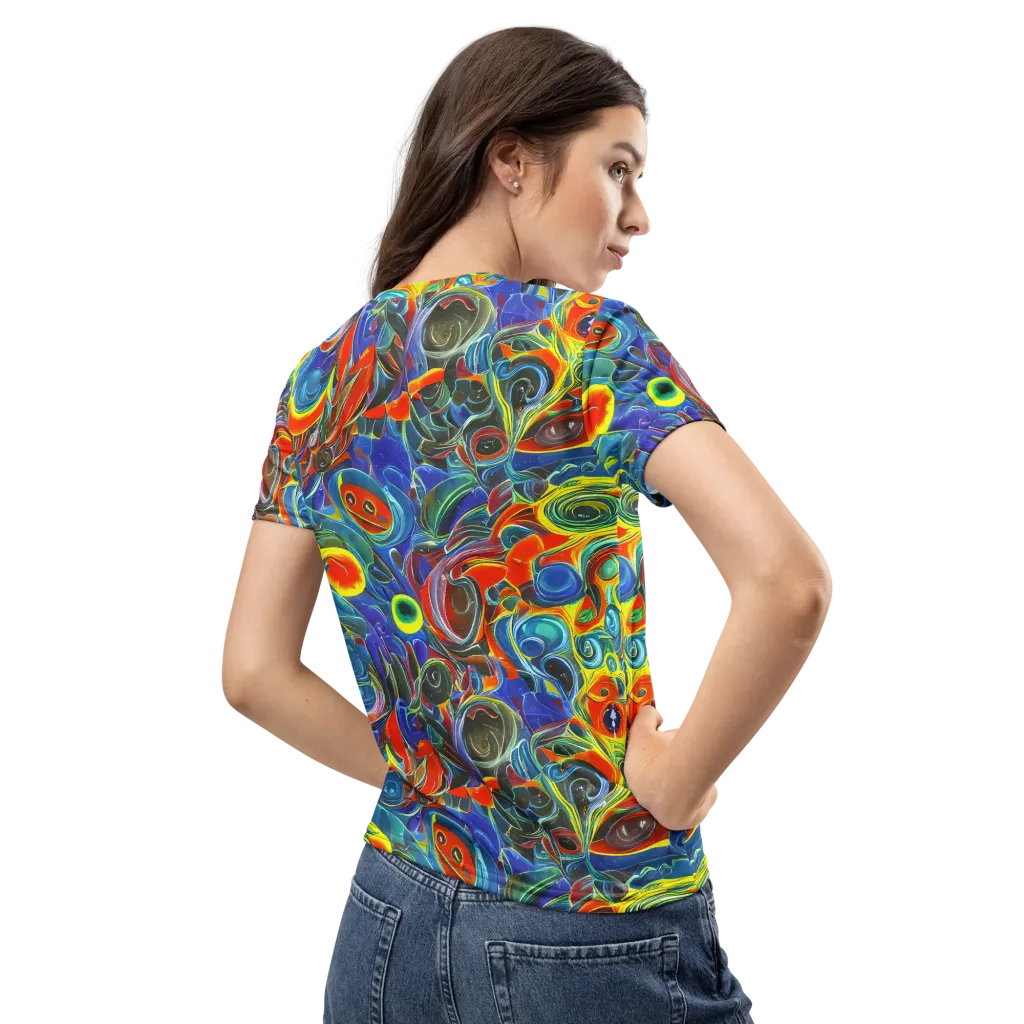 Neon Gyre on Women's Crew Neck T-Shirt — Back