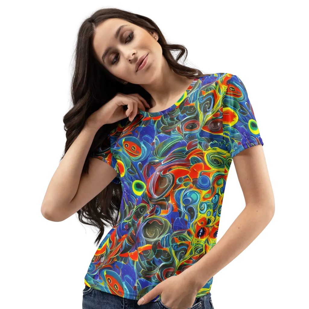 Neon Gyre on Women's Crew Neck T-Shirt — Left Front
