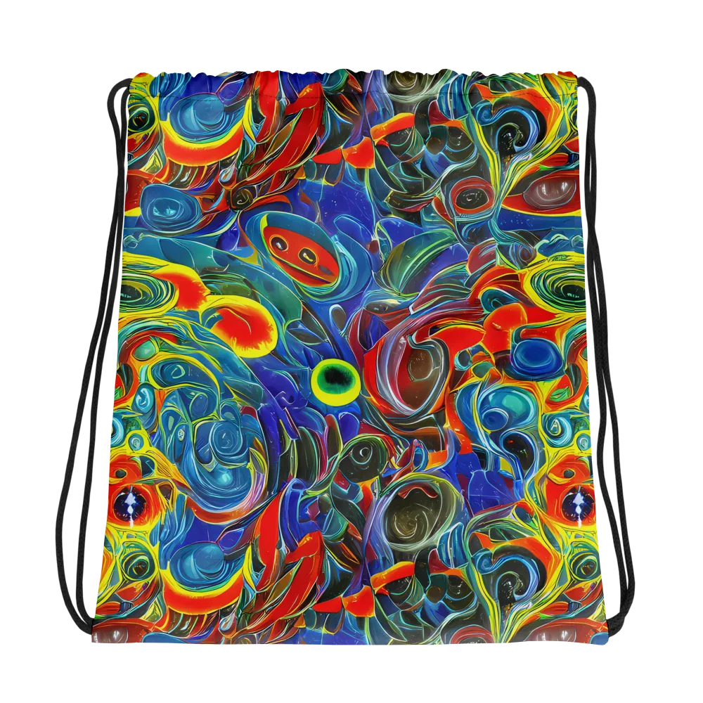 Neon Gyre on Drawstring Bag — Photo
