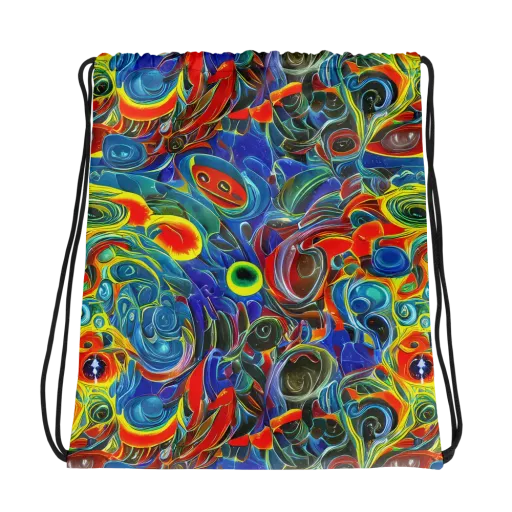 Neon Gyre on a Drawstring Bag
