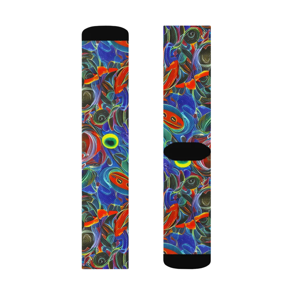 Neon Gyre on Socks — Left Sock