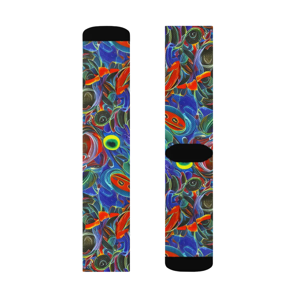 Neon Gyre on Socks — Right Sock
