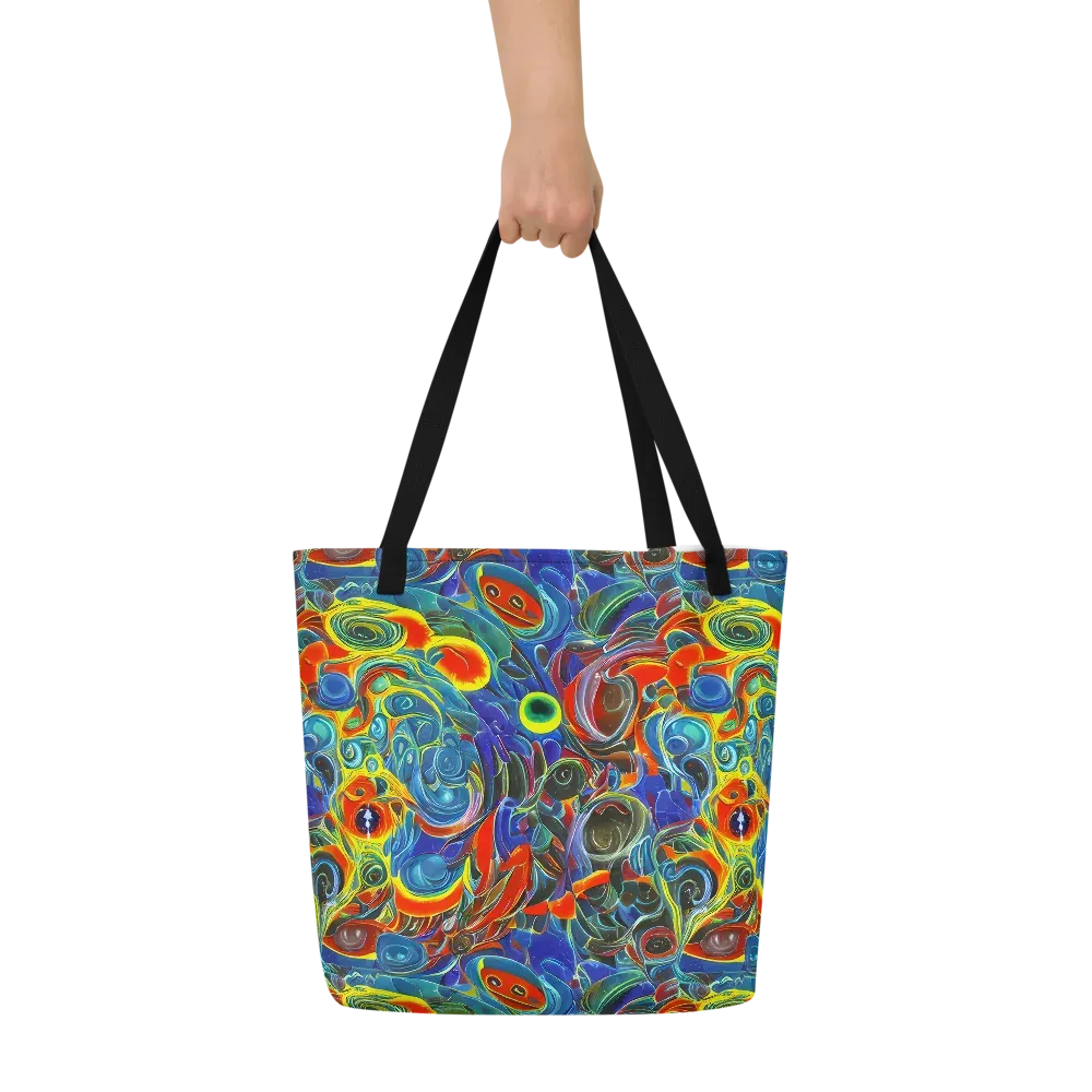 Neon Gyre on Large Tote Bag W/ Pocket — Front