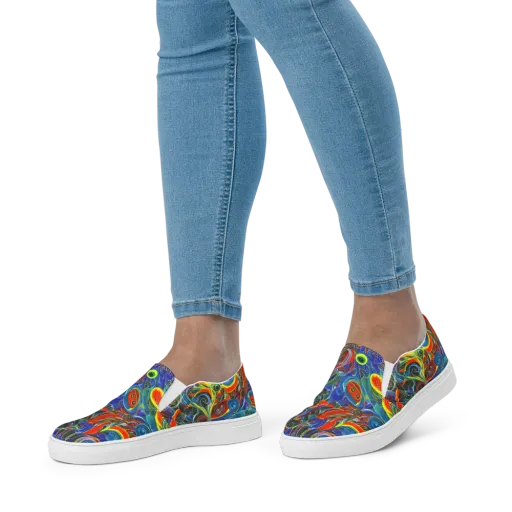 Neon Gyre on a Women's Slip-On Canvas Shoes