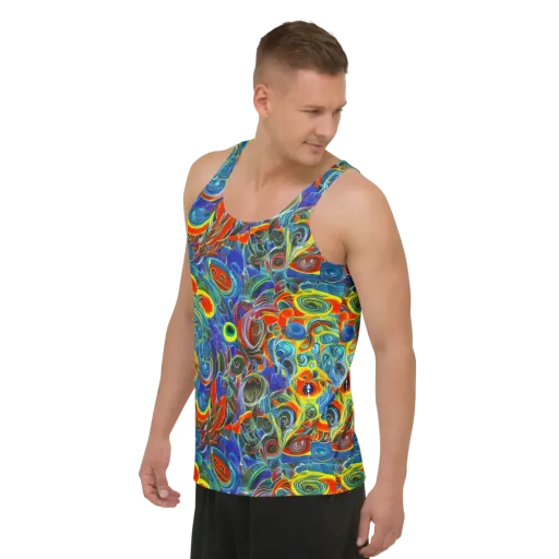 Neon Gyre on a Men's Tank Top