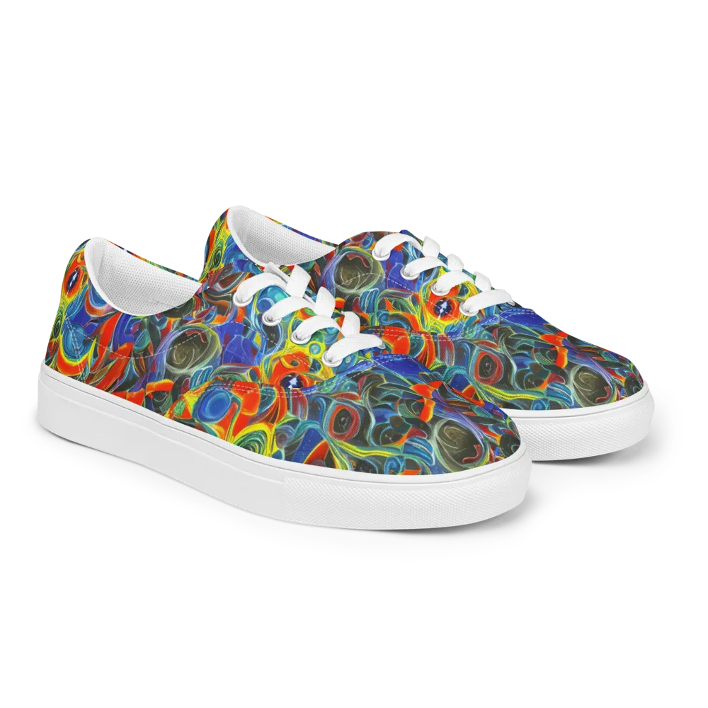 Neon Gyre on Men's Lace-Up Canvas Shoes — Right Front
