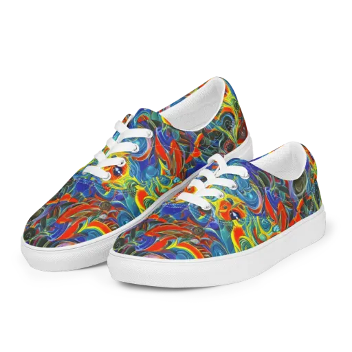 Neon Gyre on a Men's Lace-Up Canvas Shoes
