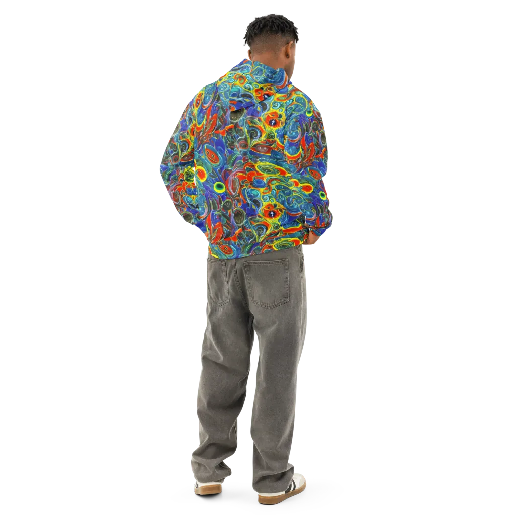 Neon Gyre on Cotton Hoodie — Back