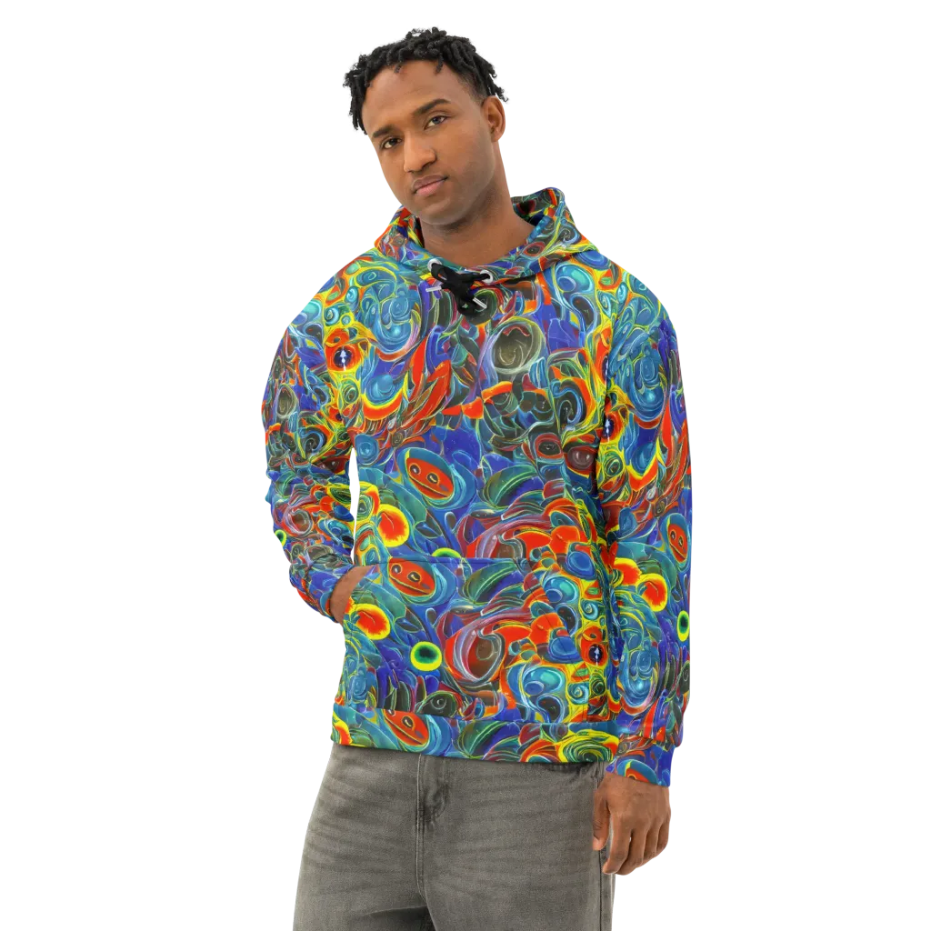 Neon Gyre on Cotton Hoodie — Left Front