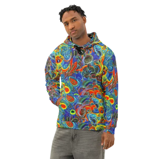 Neon Gyre on a Cotton Hoodie