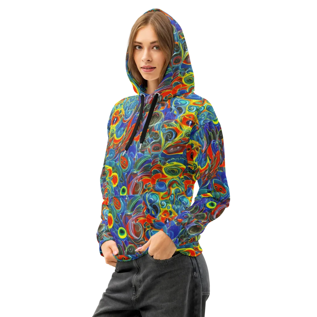 Neon Gyre on Cotton Hoodie — Left Front