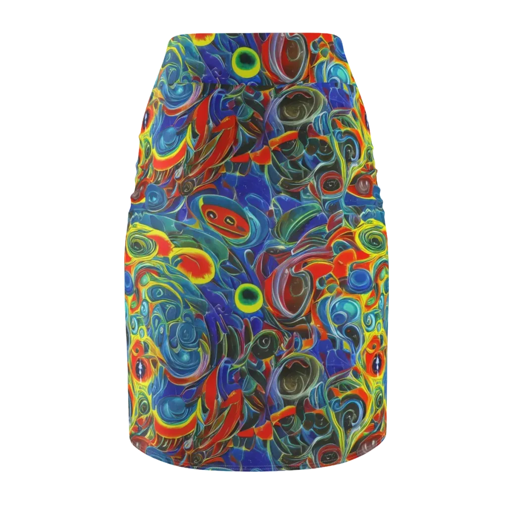Neon Gyre on Pencil Skirt — Back