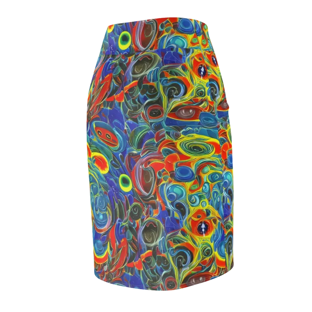 Neon Gyre on Pencil Skirt — Back Side