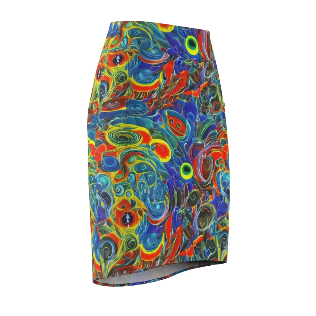 Neon Gyre on Pencil Skirt — Front Side
